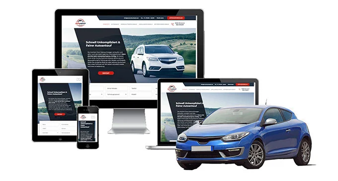 Ankaufseite mobil – Autoankauf Güstrow mit rotem PKW